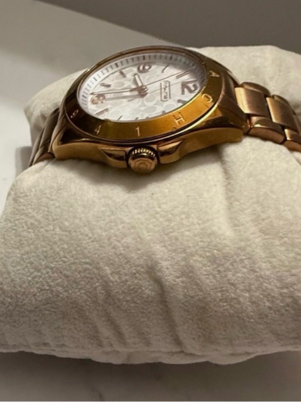 Coach Rose Gold-Tone Signature Link Watch - Picture 3 of 10